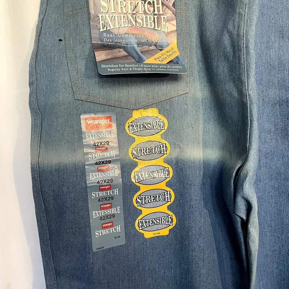 Wrangler Hero Jeans Men's 42 x 29 Stretch extensible NWT flaw discoloration